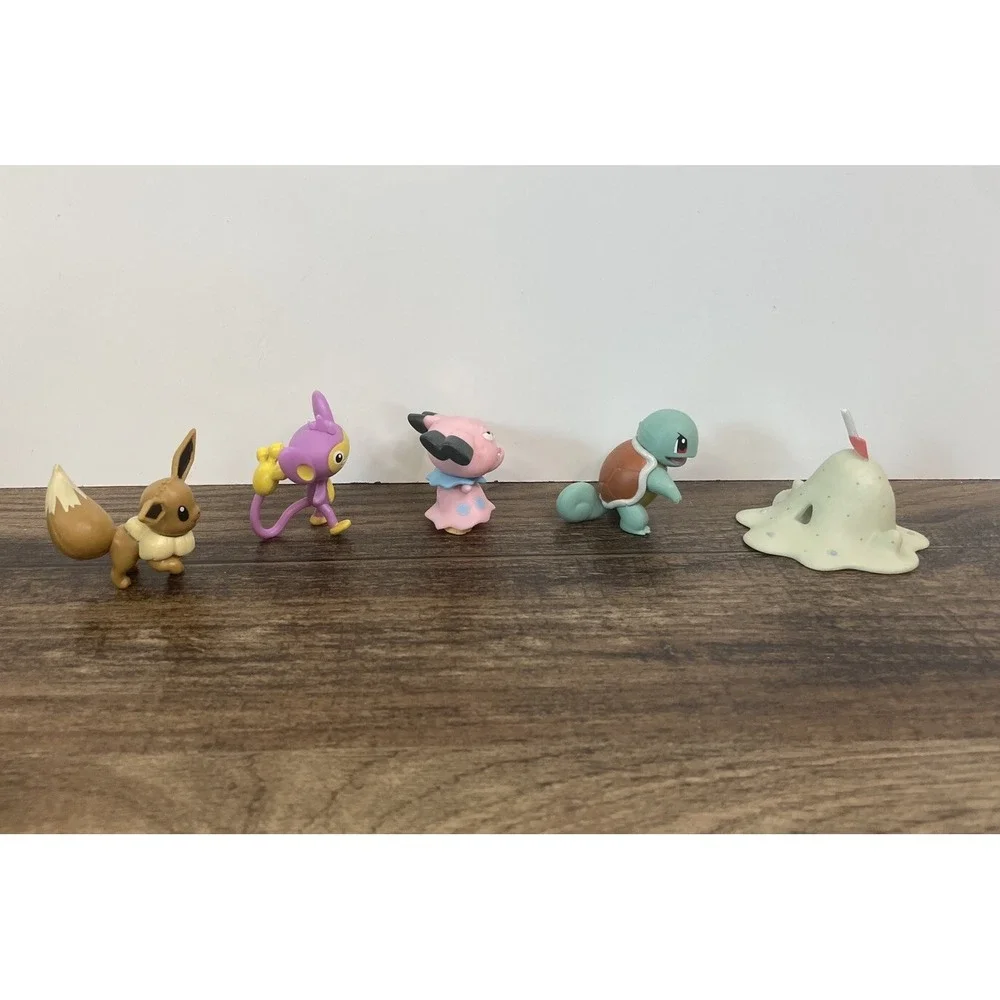 Aipom Snubbull Eevee Squirrel & Sandygast Pokemon Mini Battle Action Figures